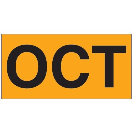 Bsc Preferred 3 x 6'' - ''OCT'' Fluorescent Orange Months of the Year Labels BUY00024163
